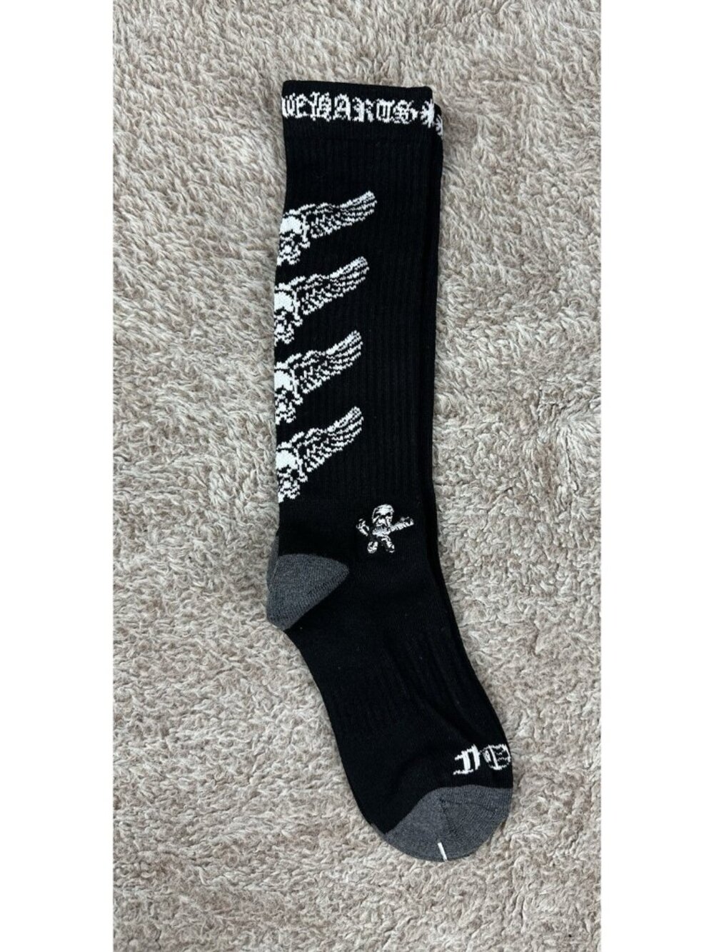 Chrome Hearts X Foti Socks Black Wings Skull M Us 5-8 Made In Japan Nwt — image 5 of 8